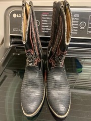 Durango Black Lizard Print Cowboy Boots Youth Size 2 Style BT840