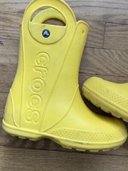 CROCS Child Kids Handle It Rain Boots Size J3 Yellow 12803 Waterproof