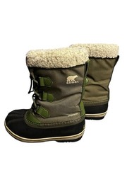 Sorel Yoot Pac Green Nylon Waterproof Winter Snow Boots Shoes NY1962-371 Youth 2