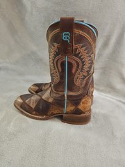 Horsepower Crazy Train Patchwork Square Toe Western Boot by Anderson Bean Y Sz 2