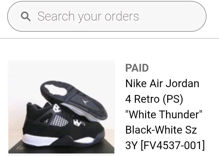 Nike Air Jordan 4 Retro (PS) „White Thunder“ Black-White Sz 3Y [FV4537-001]