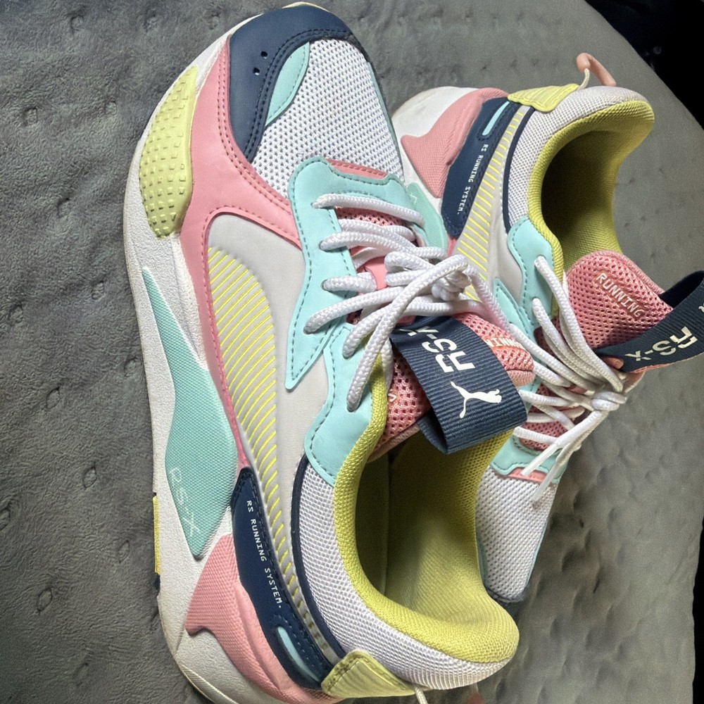 Puma RS-X Core JR Junior White-Dark Denim-Gulf Stream Free Shipping Size 6C