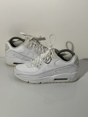 Nike Air Max 90 LTR GS Triple White CD6864-100 5.5Y Womens 7 Leather Sneakers
