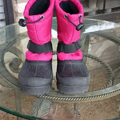 Northside Pink Black Insulated Waterproof Snow Boots Faux Fur 3M Thinsulate Sz 1