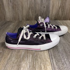 Converse Chuck Taylor Double Tongue Metallic Purple Youth Size 3 Sneaker Shoes