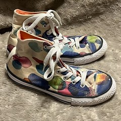 Converse Paint Splatter Lace Up High Top Sneakers 656144F Big Kid Junior Size 2