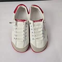 Hobebear Sorrel Barefoot Shoes, White/Red, Kids Approximate Size 4, Walking Shoe