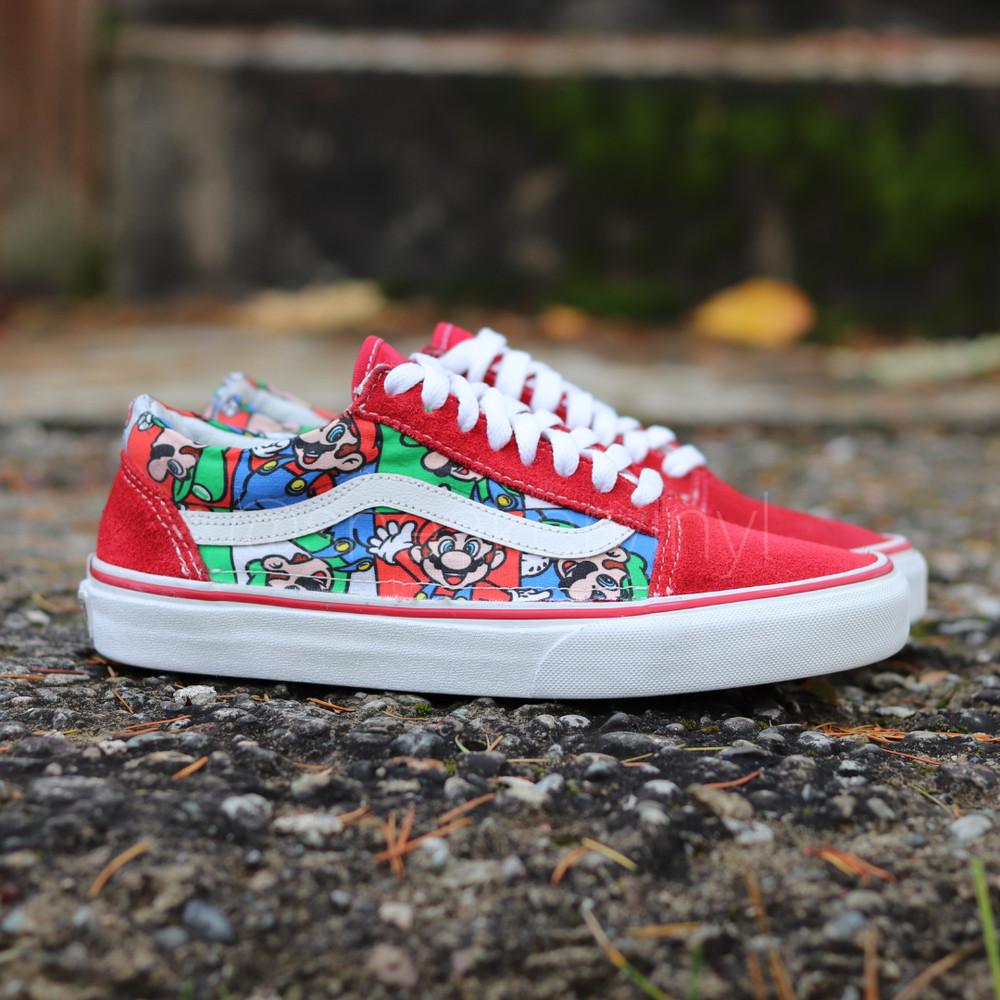 VANS Old Skool Super Mario and Luigi Custom Hand Detailed Any SIze