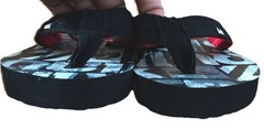 Quiksilver Black Gray White Red Thong Flip Flop Slippers Toddler Kids Size 11