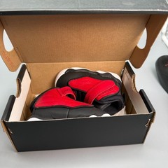 Jordan Pro Strong Kids 4C Black Red Hook & Loop Mid Athletic Sneakers Shoes NEW