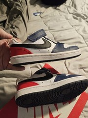 Nike Court Borough Low 2 BPV Toddler Sneaker 10.5C Hook & Loop Leather DQ7447