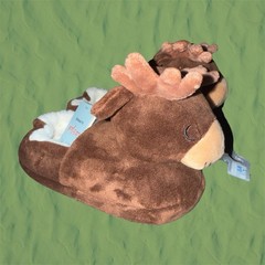 Cat & Jack Moose Slippers Brown Plush for Toddler NEW With Tag Size L ( 9/10)