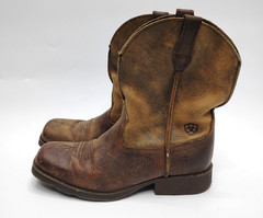 Ariat Rambler Brown Leather Square Toe Western Cowboy Boots Kids 2.5