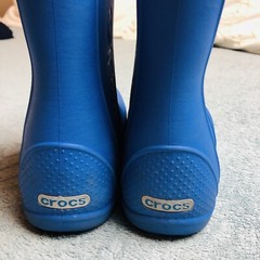 Crocs Kids Children Handle It Rain Boots Blue Size J1 Waterproof 12803