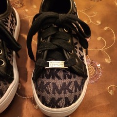 Michael Kors Kids Sneaker Gold/Tan & Black Lace Up Shoes Kids Size 11 #165