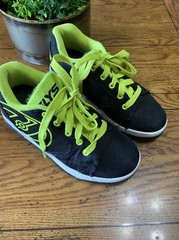 Heelys Propel 2.0 Wheeled Skate Shoes Size 3 Black/Neon Yellow kids youth