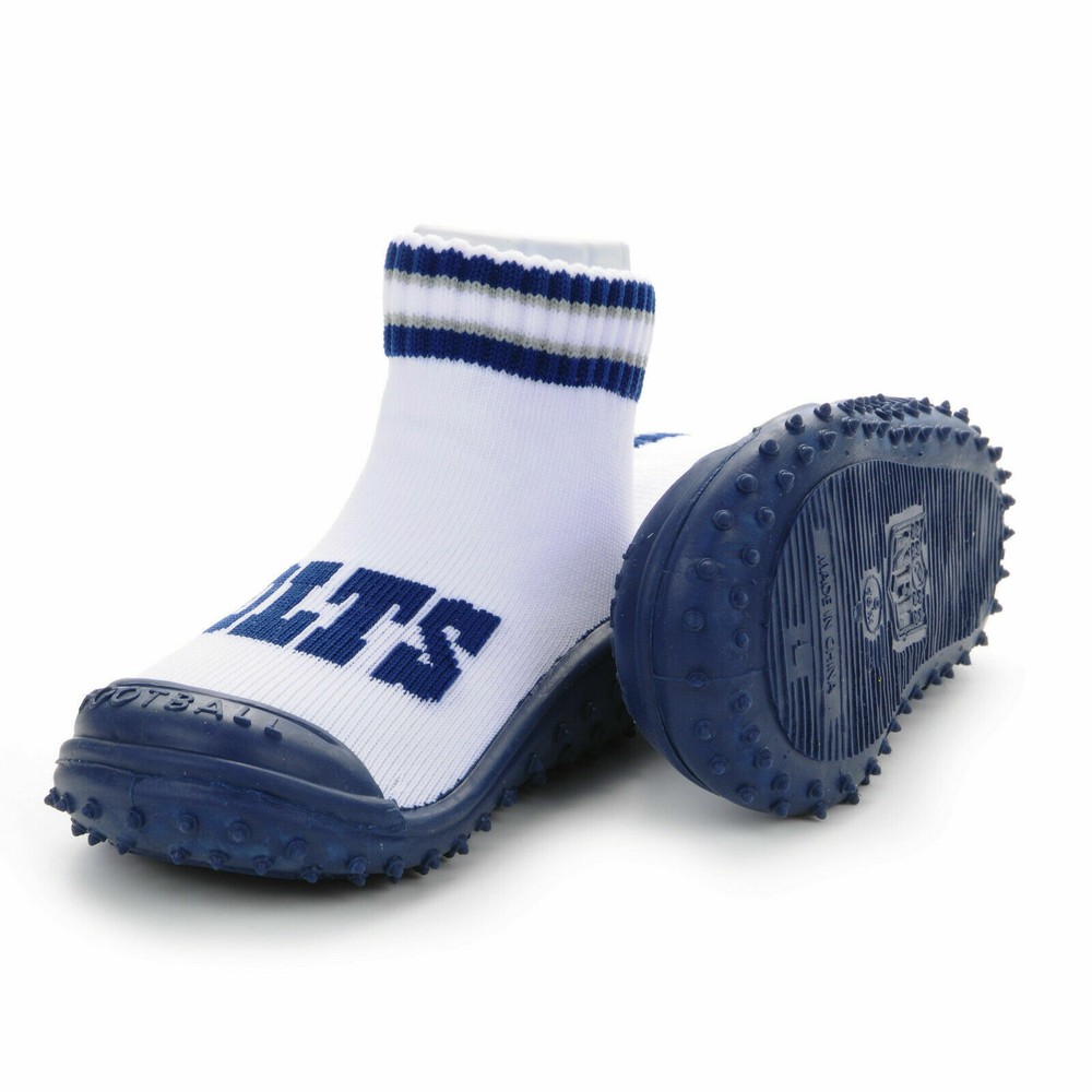 Kids Skidders NFL Indianapolis Colts Skid-Proof Slip On Sock Grip Shoes Size 12M