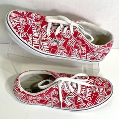VANS“OFF THE WALL“ 721356 Red White Logo Skater Shoes Sneakers Kids Sz 6.5 US