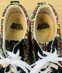 Official Nintendo Ground Up Super Mario Bros Shoes Youth Sz 3 Canvas Colorful