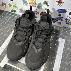 Nike Air Max 270 React Triple Black Athletic Shoes 7 Y Womens 8.5