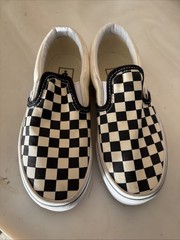 New Vans Checkerboard Black White Classic Slip On Shoes Kids Youth Skate Sz 13