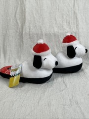 Peanuts SNOOPY Christmas 3D Scuff Plush Sleep Time Slippers Sz 13/1 little kid