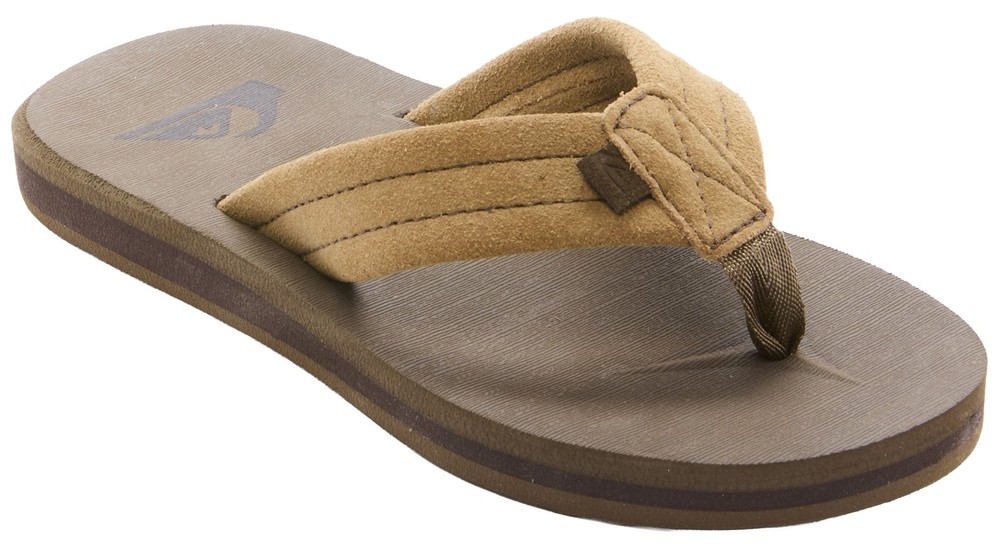 Quiksilver Carver Suede Core Boy’s Sandal – Tan / Otter – New