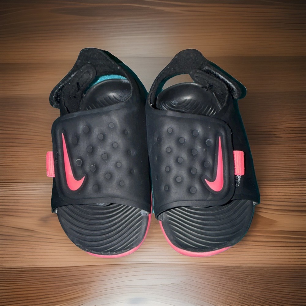 Nike Sunray Protect 2 Kids Sandals Black/Pink Hook & Loop US 5C EU 21