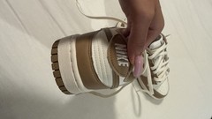 Nike Dunk Low GS Brown/White Colorblock Leather Lace-Up Sneakers US 6.5Y