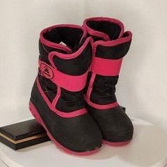 Kamik Snowbug Black & Pink Winter Lined Snow Boots Kids Unisex Size 8