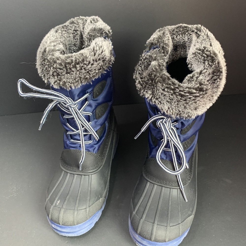 Nova Mountain Blue Black Thinsulate Kids Snow Boots Size 4