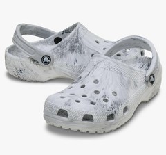 Crocs Classic Marbled Clog Kids Tie-Dye Black/White Slip-On Shoes Sizes:C13