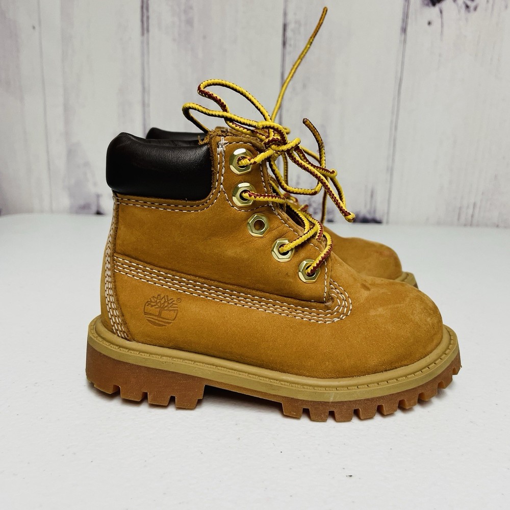 Timberland 12809 Youth Premium Waterproof Boots Wheat Nubuck Size 7 M