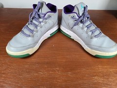 2014 Nike Air Jordan Flight Origin 2 GG Try 718075-008 Size 6Y Gray Purple White
