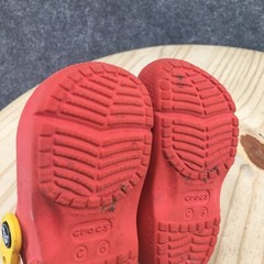 Crocs Shoes Children 6 Mickey Mule Clogs Red Slip On Perforated Closed Toe Flats