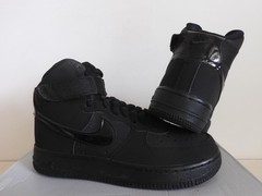 Nike Air Force 1 High (GS) Triple Black Black-Black Sz 5Y [653998-001]