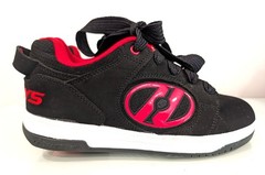 Heelys Voyager Roller Shoes Black Red Youth Size 6 / UK 5 EUR 38 Wheels Built-In