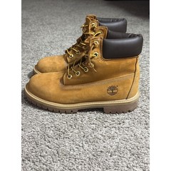 Timberland 12909 6 Inch Premium Waterproof Boots Wheat Nubuck Leather Kids 4.5 M