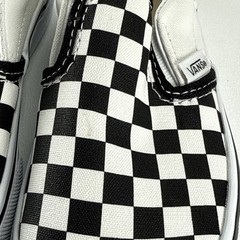 Size Youth 13 – VANS Classic Slip-On Low Black And True White Checkerboard NEW