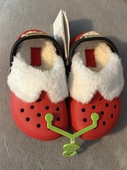 Crocs Classic Lined Santa Clogs Sz C8 8 Childrens Sandals Christmas Holiday