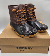 Sperry Saltwater Classic Leather Duck Boots Brown Waterproof Casual Boots SZ 12