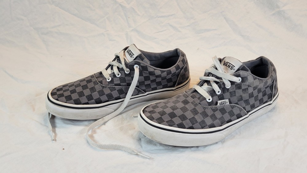 VANS Classic Checkered Low Tops Shoes Youth Size 5.5 EU 37 Gray & Dark Gray