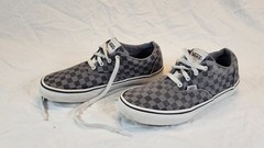 VANS Classic Checkered Low Tops Shoes Youth Size 5.5 EU 37 Gray & Dark Gray