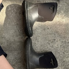 Bogs Classic High Handle Unisex Kids Black Rubber Pull-On Rain Boots US 7