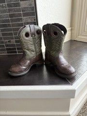 Lil Durango~ Youth Western Dark Brown/Green Cowboy Boot ~BT 206~ SZ 8.5 M