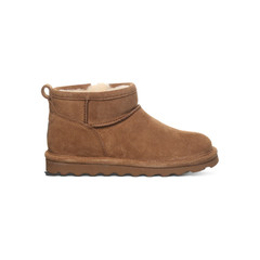 Bearpaw Shorty Youth Suede Boots Hickory Kids Ankle Winter Wool Lined