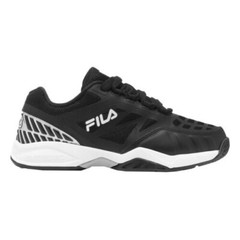 Fila Axilus Junior sz 1 3 or 5 Black silver Court Shoes NEW in Box Sneakers