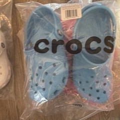 Crocs Classic Clog Venetian Blue Unisex Kids J3 Slip On Rubber Casual Shoes