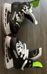 Bauer XLS Ice Hockey Skates Size 1 Black/White/Green Lace-Up Pair