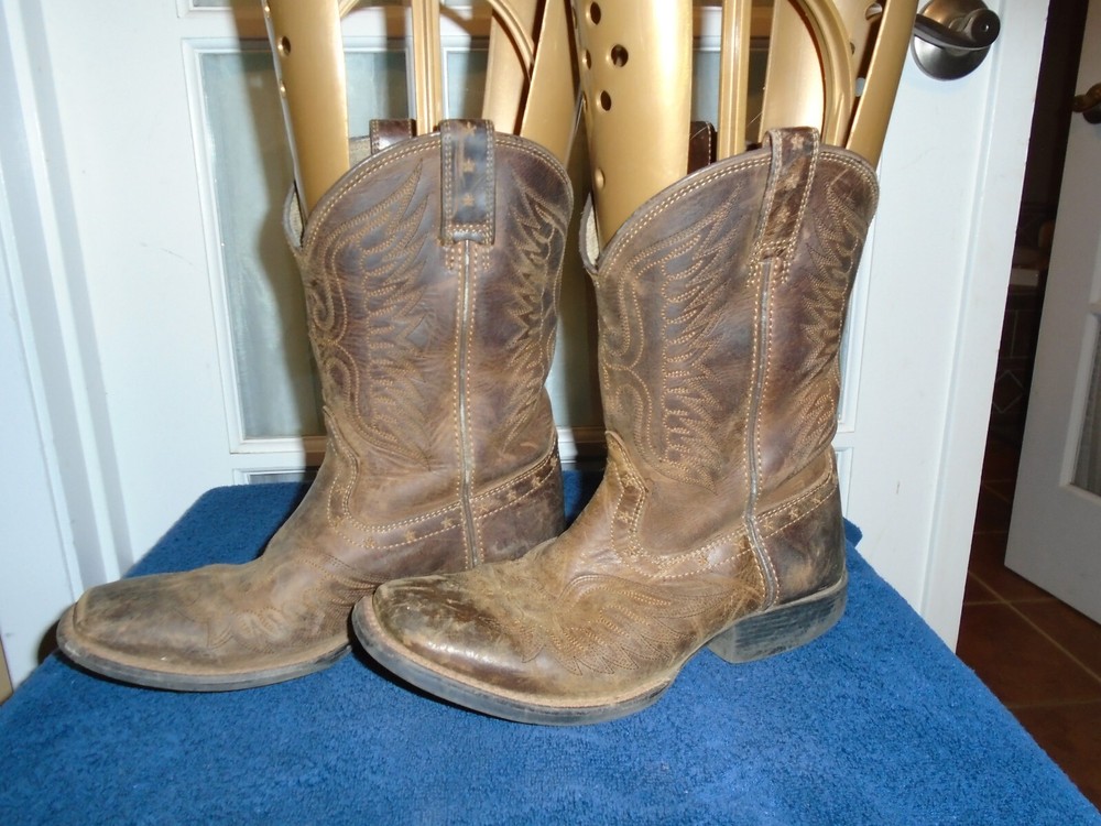 Ariat Honor Boots Youth 3 Brown Leather Square Toe Cowboy Western 10017313